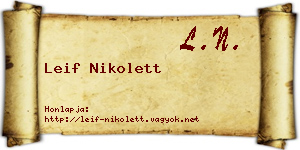 Leif Nikolett névjegykártya